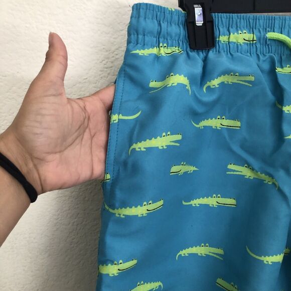 New CAPELLE mens swim trunks crocodile print M blue green lined summer beach - Picture 3 of 8